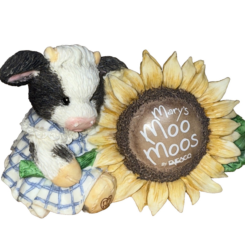 Lot Of 5 Vintage Mary‎ Moo Moo Figures .chicken,sunflower,1994 Christmas